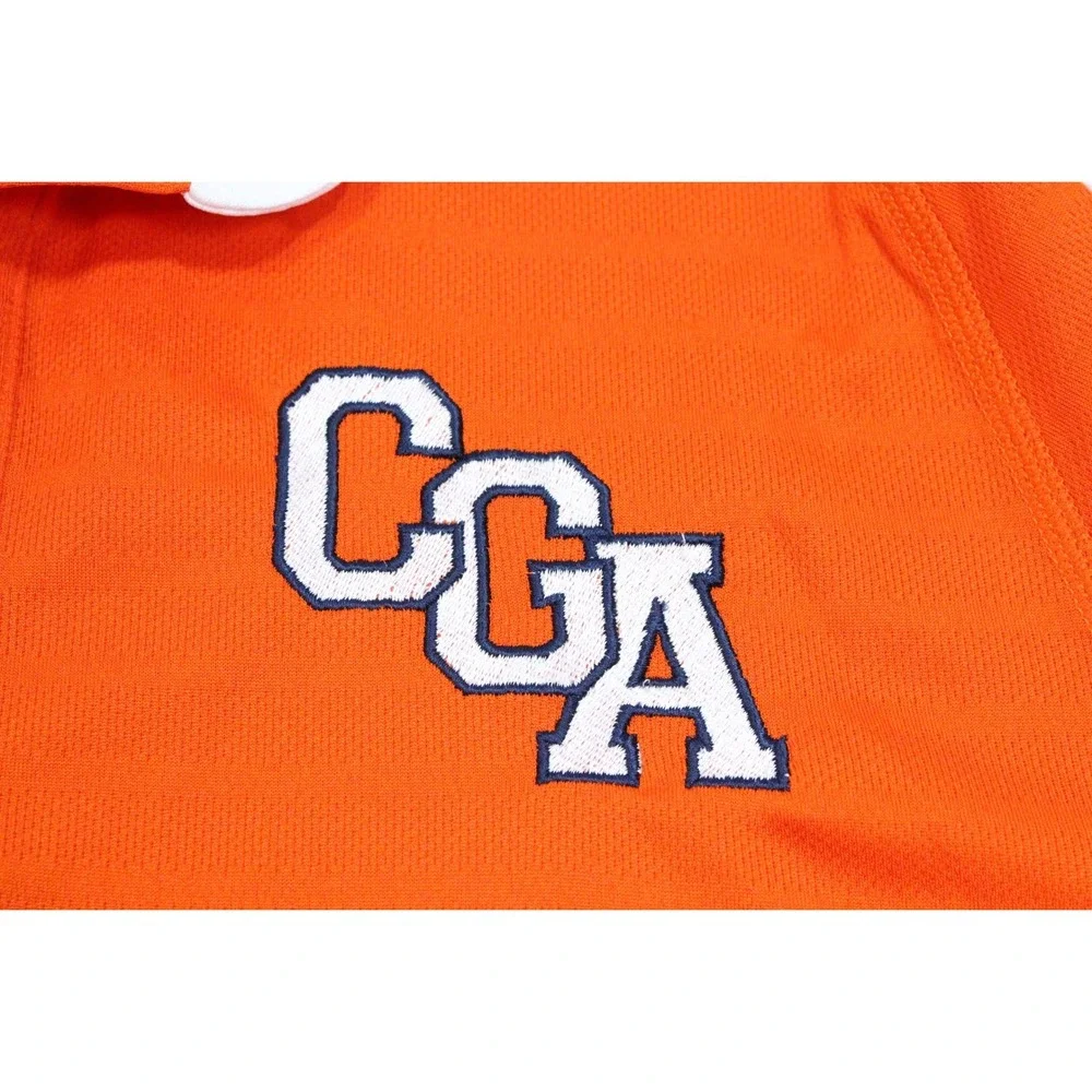 Adidas CGA Coast Guard Academy Climalite Polo Shirt Mens Medium Orange White